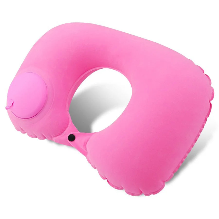 Inflatable Travel Neck Pillow – Compact Ergonomic Support for Airplane, Car & Office