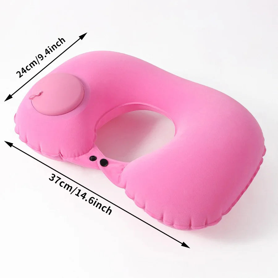 Inflatable Travel Neck Pillow – Compact Ergonomic Support for Airplane, Car & Office