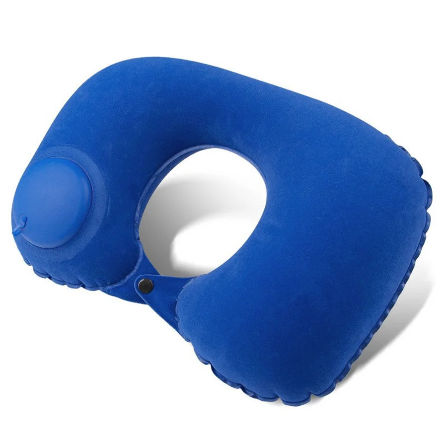 Inflatable Travel Neck Pillow – Compact Ergonomic Support for Airplane, Car & Office