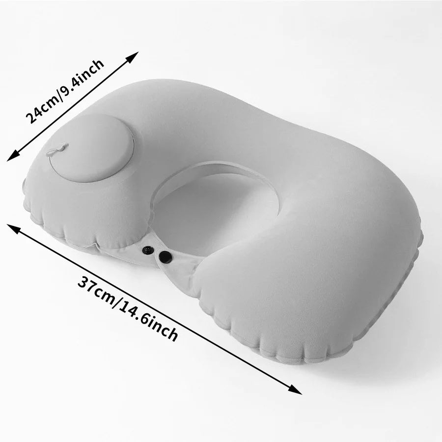 Inflatable Travel Neck Pillow – Compact Ergonomic Support for Airplane, Car & Office