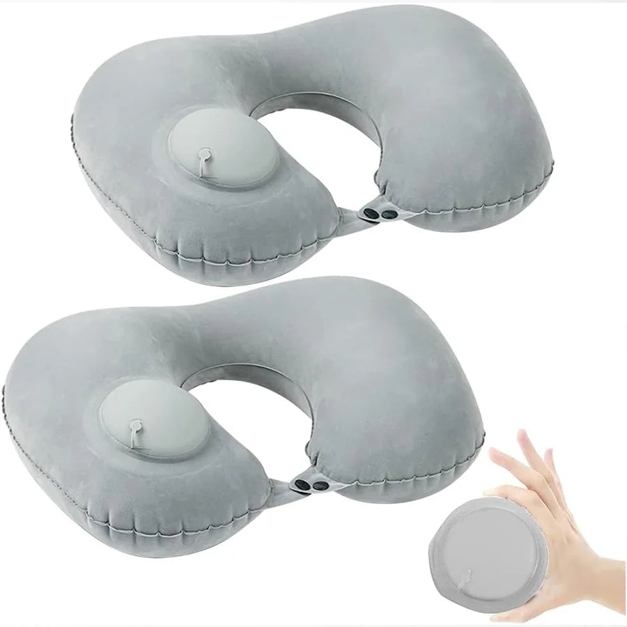 Inflatable Travel Neck Pillow – Compact Ergonomic Support for Airplane, Car & Office