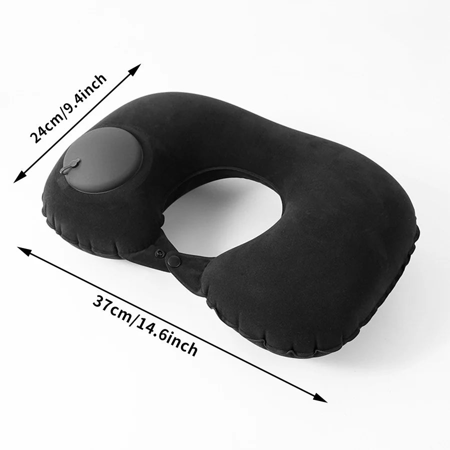 Inflatable Travel Neck Pillow – Compact Ergonomic Support for Airplane, Car & Office