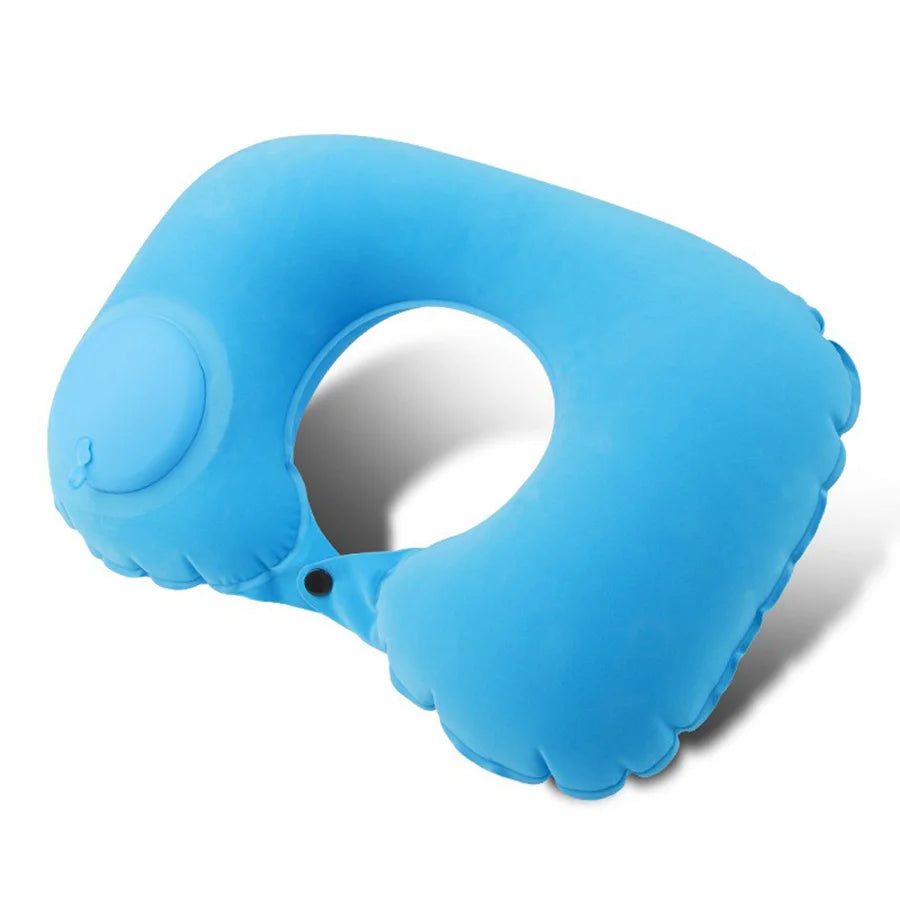 Inflatable Travel Neck Pillow – Compact Ergonomic Support for Airplane, Car & Office