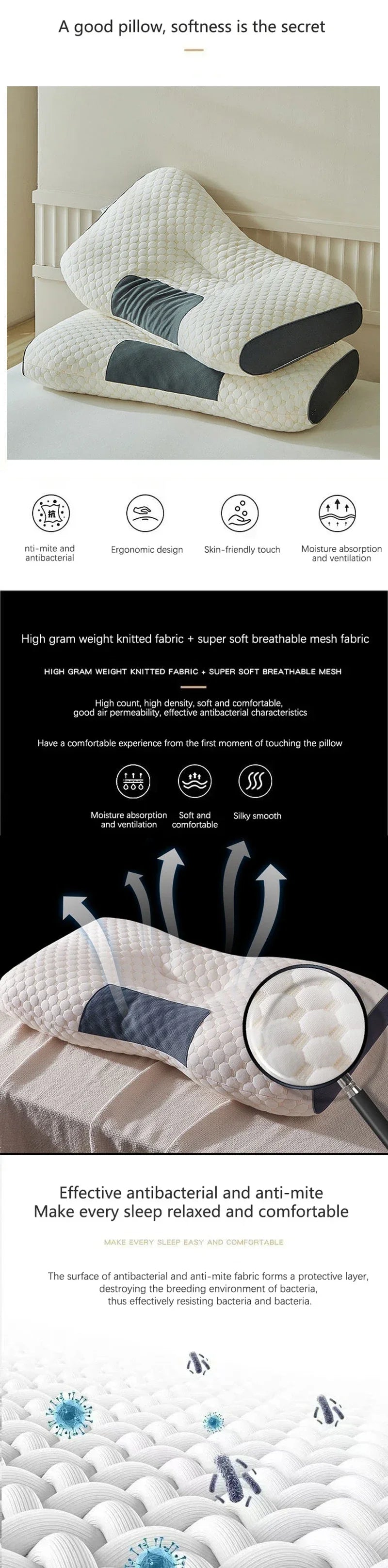Premium Memory Foam Cervical Pillow – Sleep Without Neck Pain