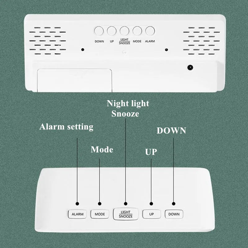 Sleek LED Mirror Alarm Clock – Minimalist Digital Display with Voice Control & Night Mode