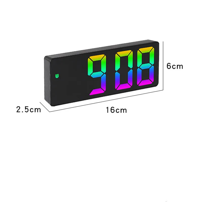 Sleek LED Mirror Alarm Clock – Minimalist Digital Display with Voice Control & Night Mode