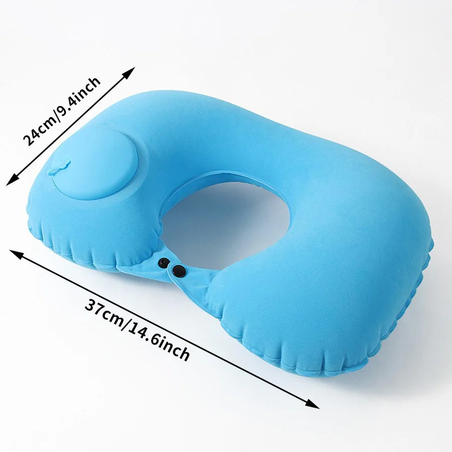 Inflatable Travel Neck Pillow – Compact Ergonomic Support for Airplane, Car & Office